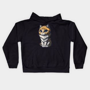 Cool Feline in Shades: Whiskered Purrfection for Cat Miaw Lovers Kids Hoodie